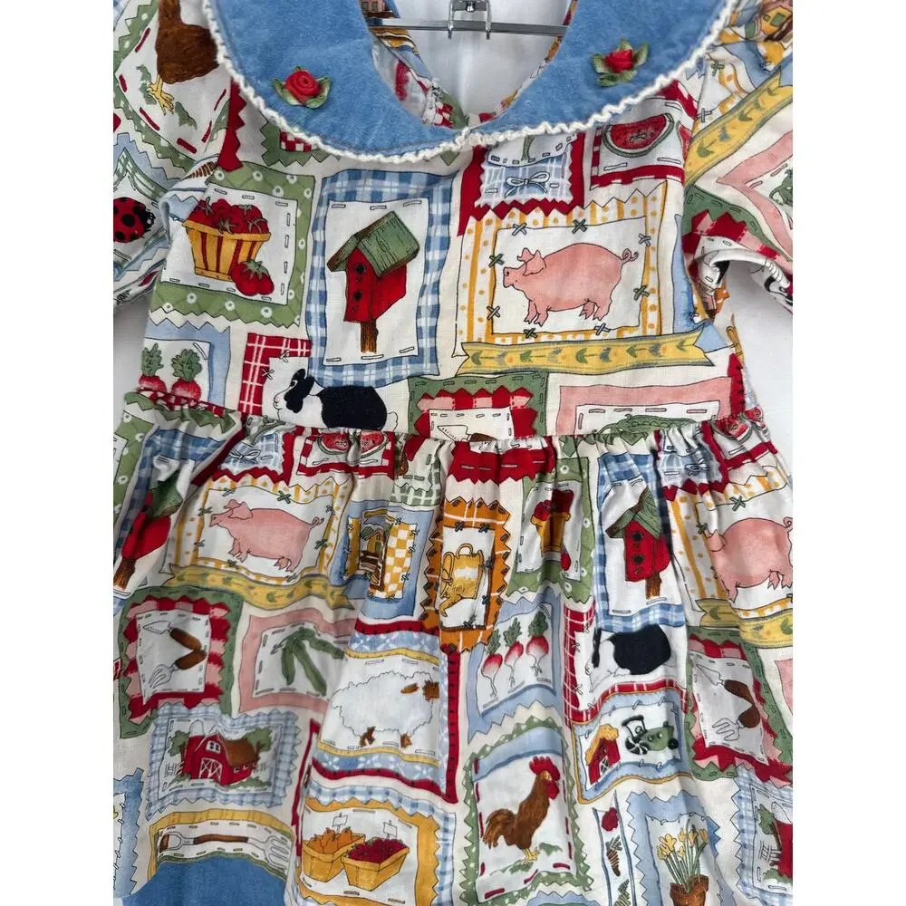 Chicken Noodle San Francisco baby dress/pants farm animals 100% cotton size 18m